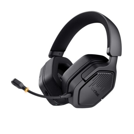 Trust Fejhallgató Vezeték nélküli - GXT493 Carus (Bluetooth + 2,4GHz; nagy-párnás; 3,5mm + USB-C; mikrofon; fekete)