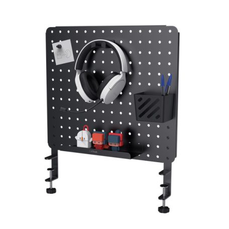 Trust Rendszerező - GXT724 Vesto (fém állvány + headset tartó, polc, kosár, mágnes; fekete)