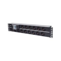   Manhattan elosztó - 19" 2U Rackmount elosztó, 15 aljzat, 3m, PDU