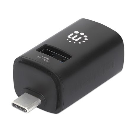 Manhattan USB HUB - 3db USB 3.0 / 2.0 Type-C Combo Mini Hub, Ultra-Compact Design, Fekete