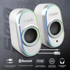  Spirit of Gamer Hangszóró 2.0 - Fanatic 500 Arctic (PC/Mac, Bluetooth/3,5mm Jack, fehér)