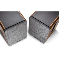   WaveMaster Hangszóró 2.0 - BASE (30W RMS, Bluetooth, RCA, Barna fa és szürke)