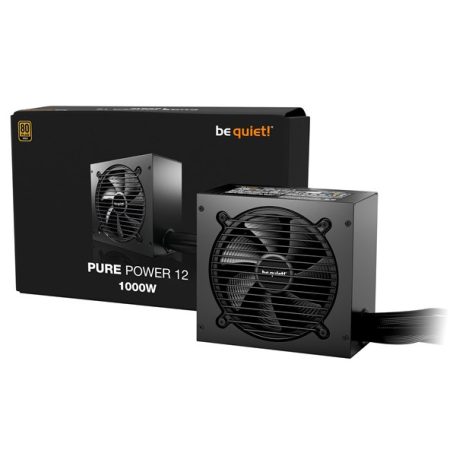 Be Quiet! Tápegység 1000W - PURE POWER 12 (80+ Gold, ATX3.1, fekete)
