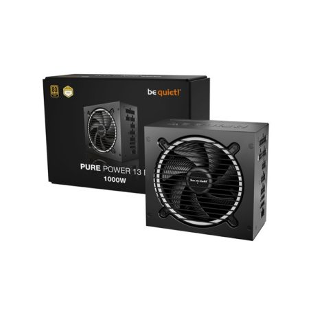 Be Quiet! Tápegység 1000W - PURE POWER 13 M (80+ Gold, ATX3.1, PCIe5.1, moduláris, fekete)