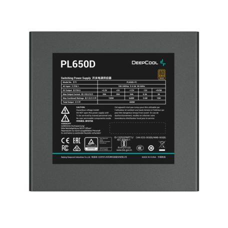 DeepCool Tápegység 650W - PL650-D (80 Plus Bronze, ATX3.1, Aktív PFC, 12cm )