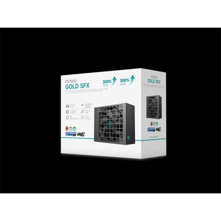 DeepCool Tápegység 750W - Gamerstorm PS750G (80 Plus Gold, SFX, ATX3.1, Aktív PFC, 12cm)
