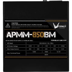   Formula Tápegység 850W - APMM-850BM (80 Plus Bronze, ATX3.1/PCIe 5.1, Aktív PFC, 14cm, Full Moduláris)
