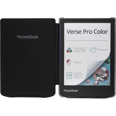 POCKETBOOK e-book tok -  PB619, PB629, PB634 Shell transparent strap gyári Tok fekete