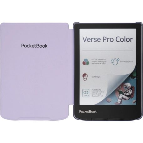 POCKETBOOK e-book tok -  PB619, PB629, PB634 Shell transparent strap gyári Tok lila