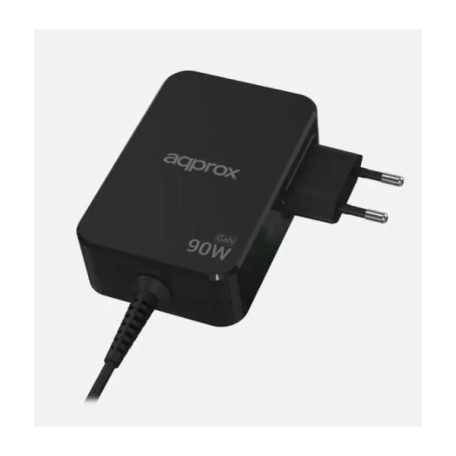 APPROX Telefontöltő - USB Type-C, 90W gyorstöltő + 1.8m kábel, Fekete