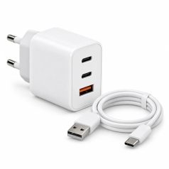   APPROX Telefontöltő - USB Type-C, USB-A port, 35W gyorstöltő + 1m USB Type-C kábel, Fehér