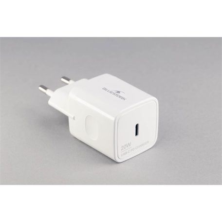 Bluestork Hálózati töltő - PW-20-C (USB-C, 20W, fehér)