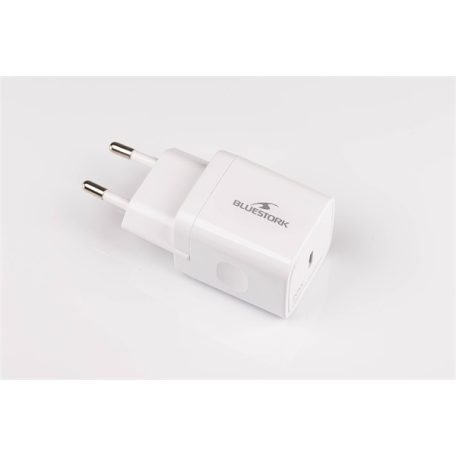Bluestork Hálózati töltő - PW-20-C (USB-C, 20W, fehér)