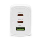 Bluestork Hálózati töltő - PW-65-CCA/0C (2xUSB-C, USB-A, 65W, fehér)