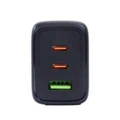   Bluestork Hálózati töltő - PW-65-CCA-B (2xUSB-C, USB-A, 65W, 2m kábel, fekete)