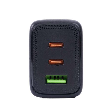 Bluestork Hálózati töltő - PW-65-CCA-B (2xUSB-C, USB-A, 65W, 2m kábel, fekete)