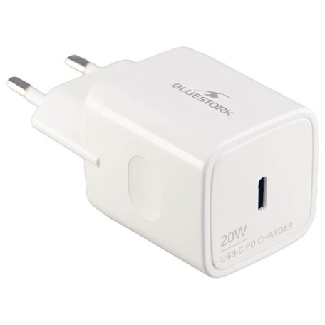 Bluestork Hálózati töltő - PW-NB-20-C (USB-C, 20W, fehér)