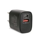 Delight Telefon töltő  - 1db Type-C + 1db USB PD20W gyorstöltéssel, Fekete
