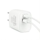 Delight Telefon töltő  - 1db Type-C + 1db USB PD20W gyorstöltéssel, Fehér