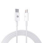 S-Link kábel - SL-C120 (2A, 20W, Gyorstöltés, Type-C to Lightning, adat+töltőkábel, fehér, 1m)