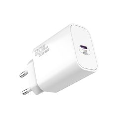   S-Link Hálózati töltő - SL-EC62PD (20W, QC4.0 Gyorstöltés,Type-C to Lightning, 100cm adat+töltőkábel, fehér)