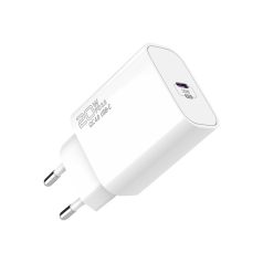   S-Link Hálózati töltő - SL-EC62TP (20W, QC4.0 Gyorstöltés,Type-C to Type-C, 100cm adat+töltőkábel, fehér)