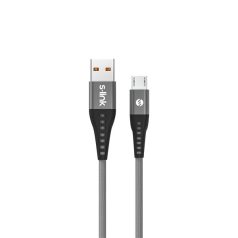   S-Link kábel - SL-STM60M (3A, 12W, Gyorstöltés, MicroUSB, 100cm adat+töltőkábel, szürke)