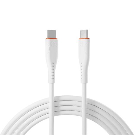 S-Link kábel - SL-X280E (3A, 60W, Gyorstöltés, Type-C to Type-C 100cm adat+töltőkábel, fehér)