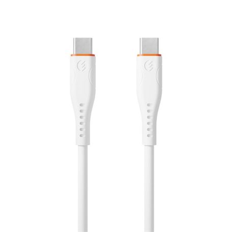 S-Link kábel - SW-C135 (3A, 60W, Gyorstöltés, Type-C to Type-C, adat+töltőkábel, 2m, fehér)