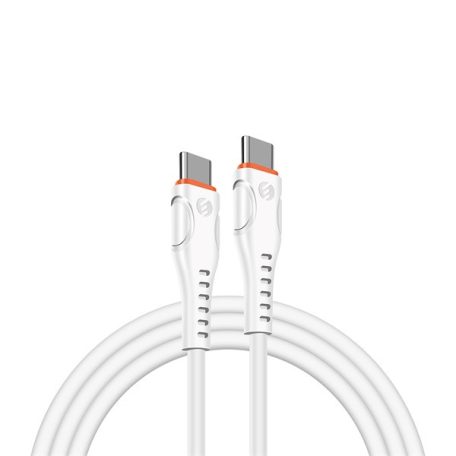 S-Link kábel - SW-C135 (3A, 60W, Gyorstöltés, Type-C to Type-C, adat+töltőkábel, 2m, fehér)