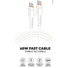 S-Link kábel - SW-C135 (3A, 60W, Gyorstöltés, Type-C to Type-C, adat+töltőkábel, 2m, fehér)