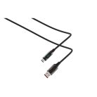 S-Link kábel - UC-066 (LED kijelző, 66W, Gyorstöltés, Type-C, 100cm adat+töltőkábel, fekete, fonott)