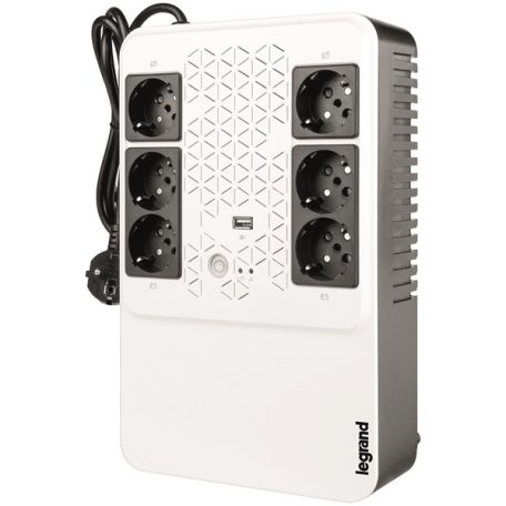 Legrand multimédiás szünetmentes elosztósor 600VA - KEOR-M (4+2)x Schuko kimenet, USB, vonali interaktív