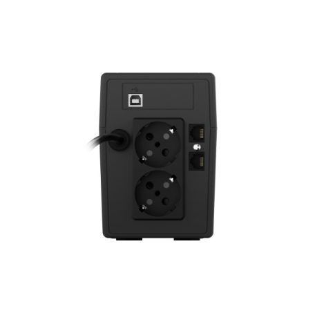 NJOY Szünetmentes  850VA - Cadu 850 (2 Schuko, line-interaktív, USB menedzsment, RJ11/45 vonalvédelem(1Gb/s), fekete)