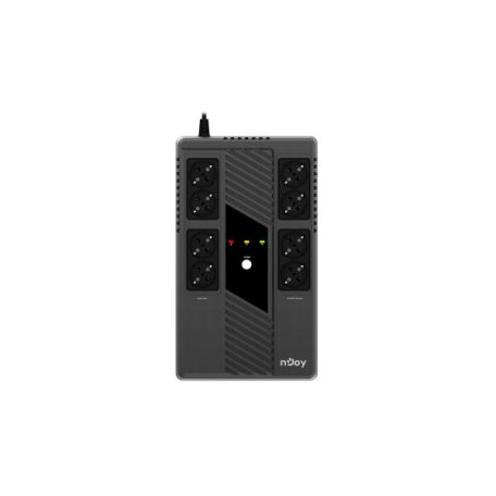 NJOY Szünetmentes 600VA - Token 600 (8 Schuko, line-interaktív, HID USB, túlfeszültség védett, fekete)