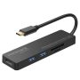   Promate USB Hub - LINKHUB C (USB-C 5in1 HUB, 1x4K HDMI, 2xUSB 3.0, SD,mSD, fekete)