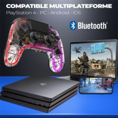   Spirit of Gamer Gamepad Vezeték Nélküli - NEON BT RGB (PC/PS3/PS4/iOS/Android, Bluetooth, RGB, átlátszó)