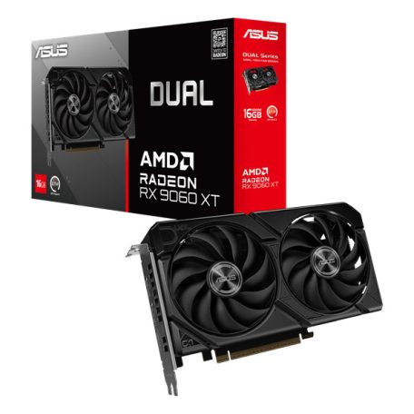 Asus Videokártya - AMD DUAL-RX9060XT-16G (16384MB, GDDR6, 128bit, HDMI, 2xDP+HDMI)