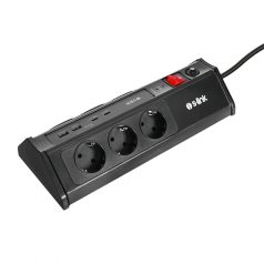   S-Link Túlfeszültségvédő - PRZ03 (3m, 630 Joule, 2xUSB-A, 2xType-C, 2.4A/5V, 6000V, 6db schuko)
