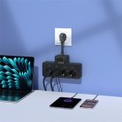 S-Link Túlfeszültségvédő - PRZ08 (15cm, 210 Joule, USB-A, 2xType-C, 16A, 3.4A/5V, 3680W, 4db schuko, fekete)