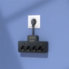 S-Link Túlfeszültségvédő - PRZ08 (15cm, 210 Joule, USB-A, 2xType-C, 16A, 3.4A/5V, 3680W, 4db schuko, fekete)