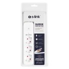 S-Link Túlfeszültségvédő - SPG301S (1,5m, 750 Joule, 16A, 3680W, 3db schuko, fehér)