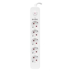  S-Link Túlfeszültségvédő - SPG501S (1,5m, 750 Joule, 16A, 3680W, 5db schuko, fehér)