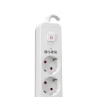 S-Link Túlfeszültségvédő - SPG501S (1,5m, 750 Joule, 16A, 3680W, 5db schuko, fehér)