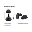 Equip Kézi Vonalkód olvasó - 351025 (1D, lézeres, állvánnyal, vezeték nélküli, nagy hatótáv, fekete)