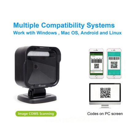 Equip Asztali Vonalkód olvasó - 351028 (2D, omnidirekcionális, vezetékes, fekete)