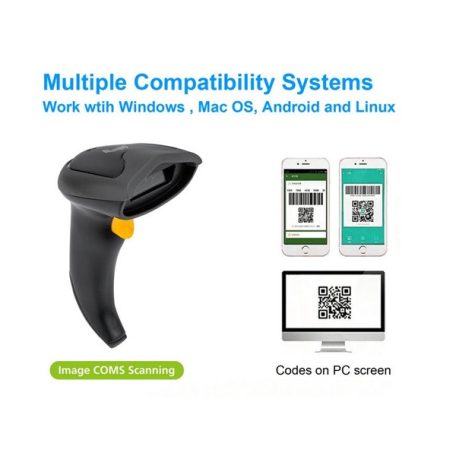 Equip Asztali Vonalkód olvasó - 351029 (2D, állványal, vezeték nélküli: 2,4 Ghz+Bluetooth, fekete)