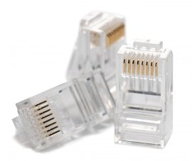 Hikvision DS-1M5EUA-15U/100PCS RJ45 csatlakozó, UTP fali kábelre (tömör), cat5e, önkioltó UL94V-2, 100 db/doboz, 8P8C