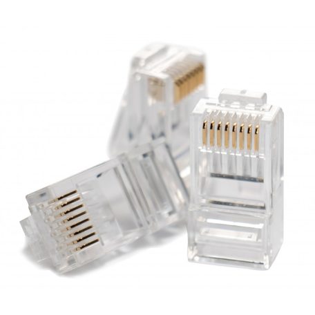 Hikvision DS-1M5EUA-15U/100PCS RJ45 csatlakozó, UTP fali kábelre (tömör), cat5e, önkioltó UL94V-2, 100 db/doboz, 8P8C