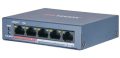   Hikvision DS-3E0105P-E/M (B) 5 portos PoE switch (30 W), 4 PoE + 1 uplink port, nem menedzselhető